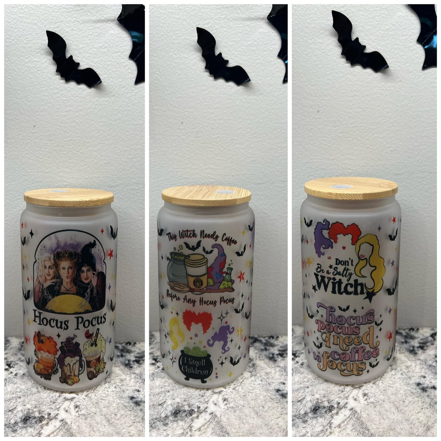 Hocus 18oz frosted glass tumbler