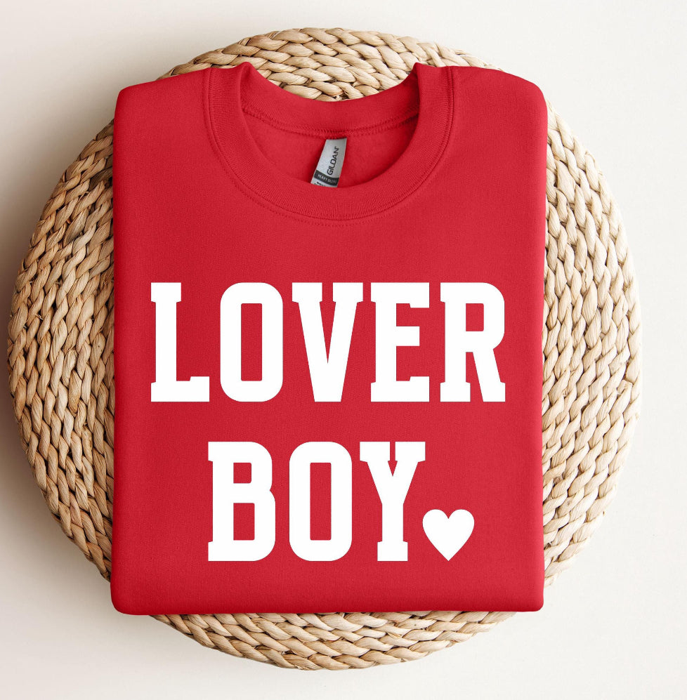 Lover boy on red t-shirt
