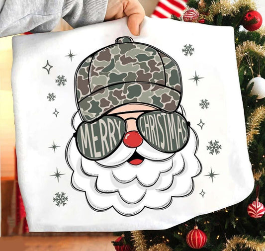 Merry Christmas white camo t-shirt