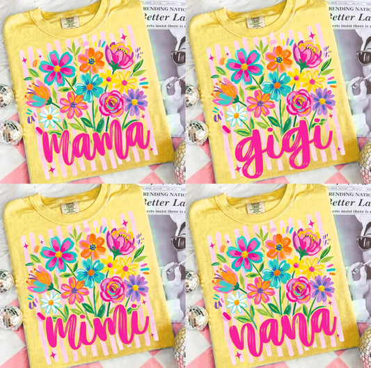 Flower print on CC T-shirt (Butter)