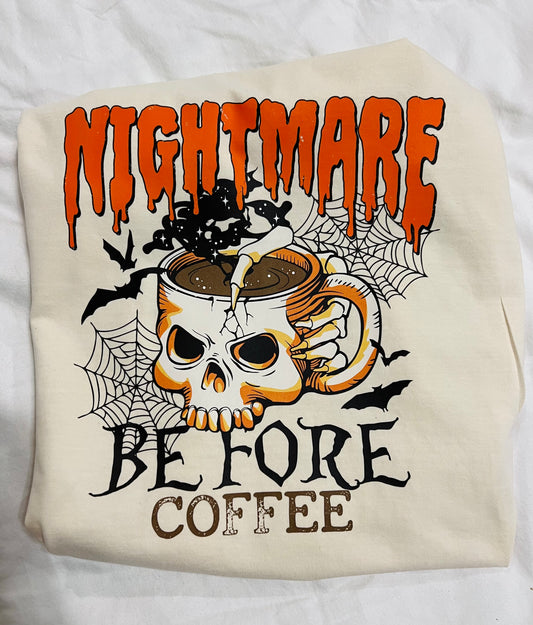 Nightmare before coffee t-shirt  (natural)