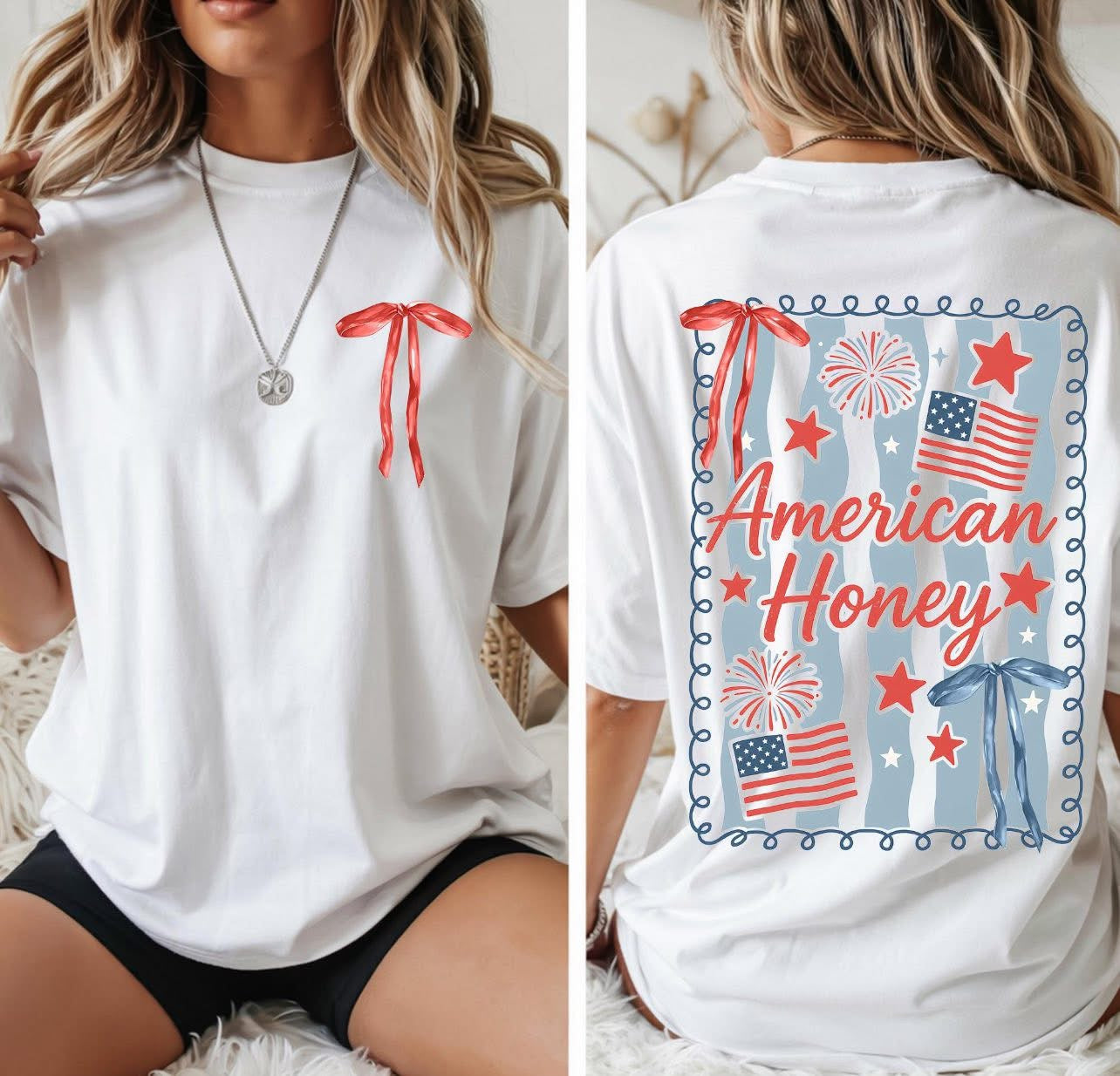 American honey front and back CC t-shirt