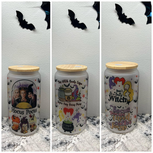 Hocus 18oz frosted glass tumbler