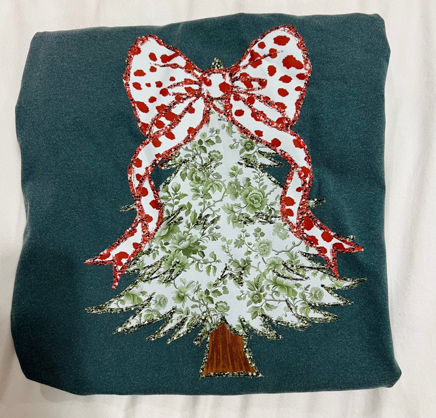 Adult Christmas tree green comfort color t-shirt