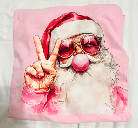 Santa peace light pink t-shirt